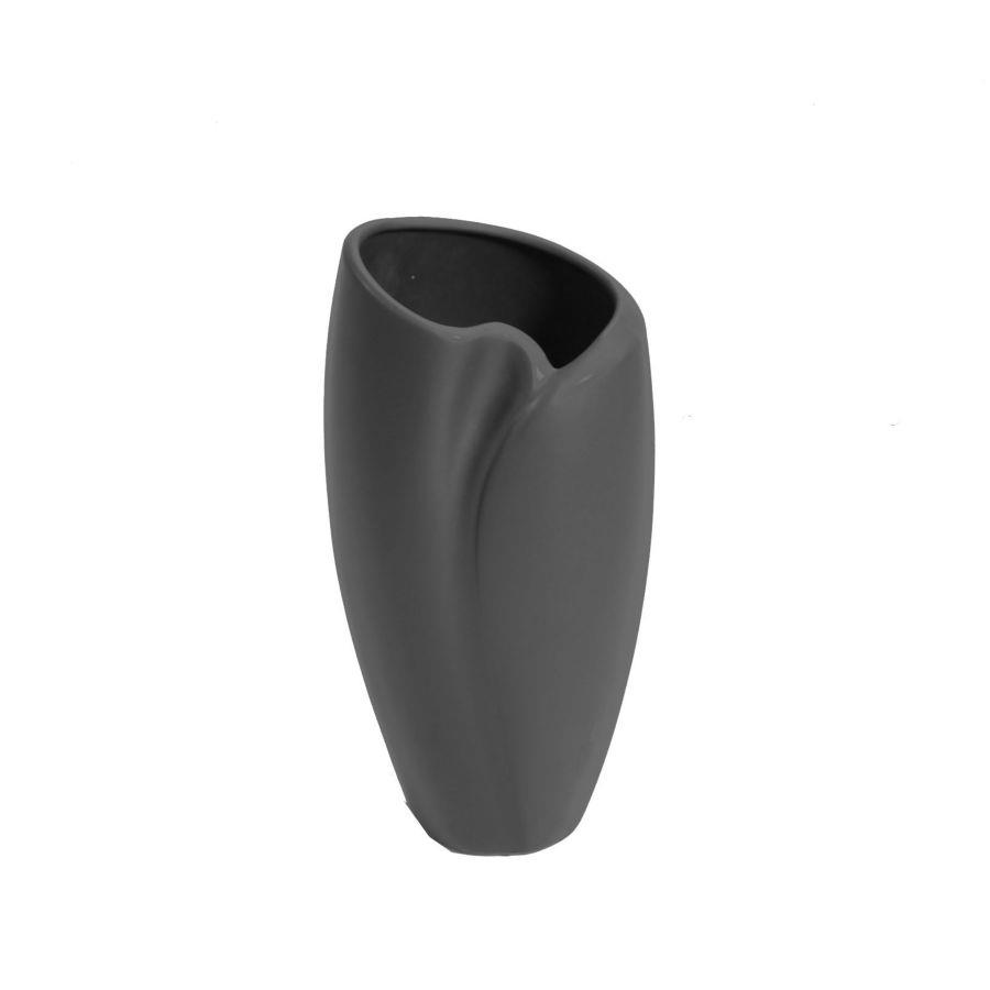Vaso Ceramica Ovale Nero Opaco 23x18,5x51,5 cm