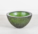 Vaso in resina di colore verde, dimensioni 80x80x45h cm