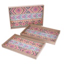 Vassoio rettangolare arancione in legno 1-3 cm45x30h4