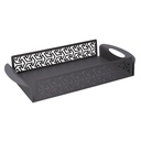 Vassoio rettangolare in metallo grigio scuro con frecce - 41x20x6,5 cm