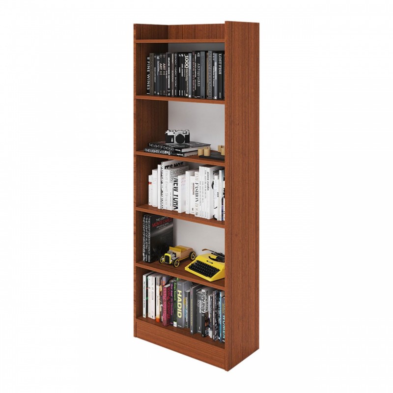 Mobile Libreria Noce Antico in legno nobilitato 6 ripiani H180x64x29 cm