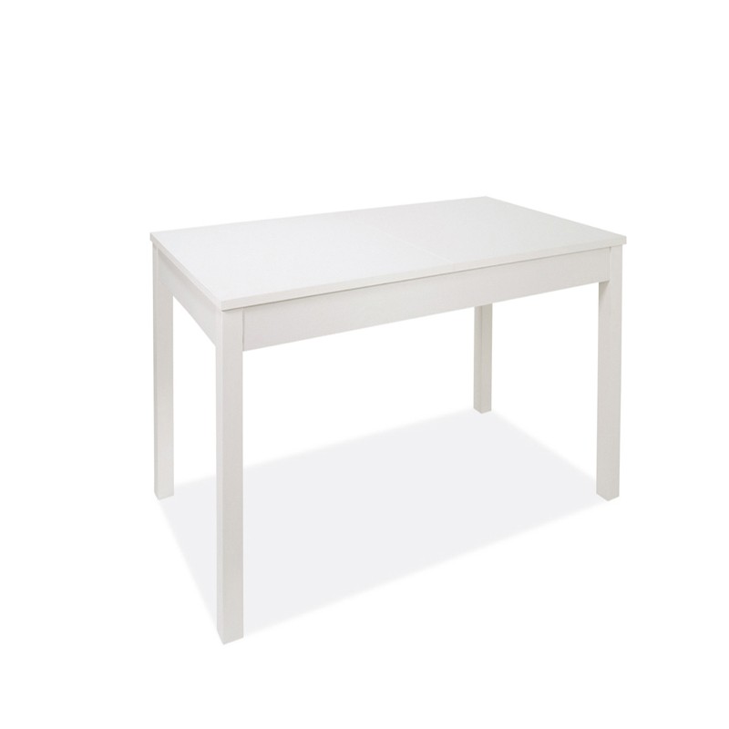 Tavolo pranzo allungabile bianco interamente legno nobilitato cm 90x160/240