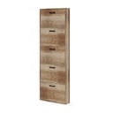 Scarpiera Slim 5 ribalte noce country legno nobilitato h.180x65x15 cm