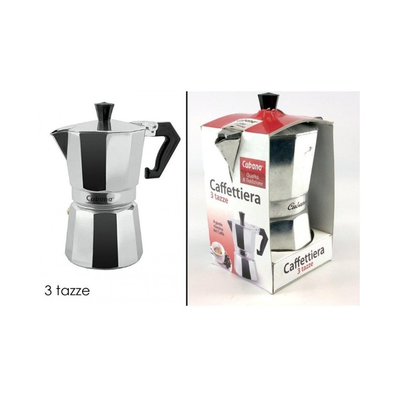 Caffettiera Cubana per 3 tazze - Altezza 16 cm, Diametro 9 cm