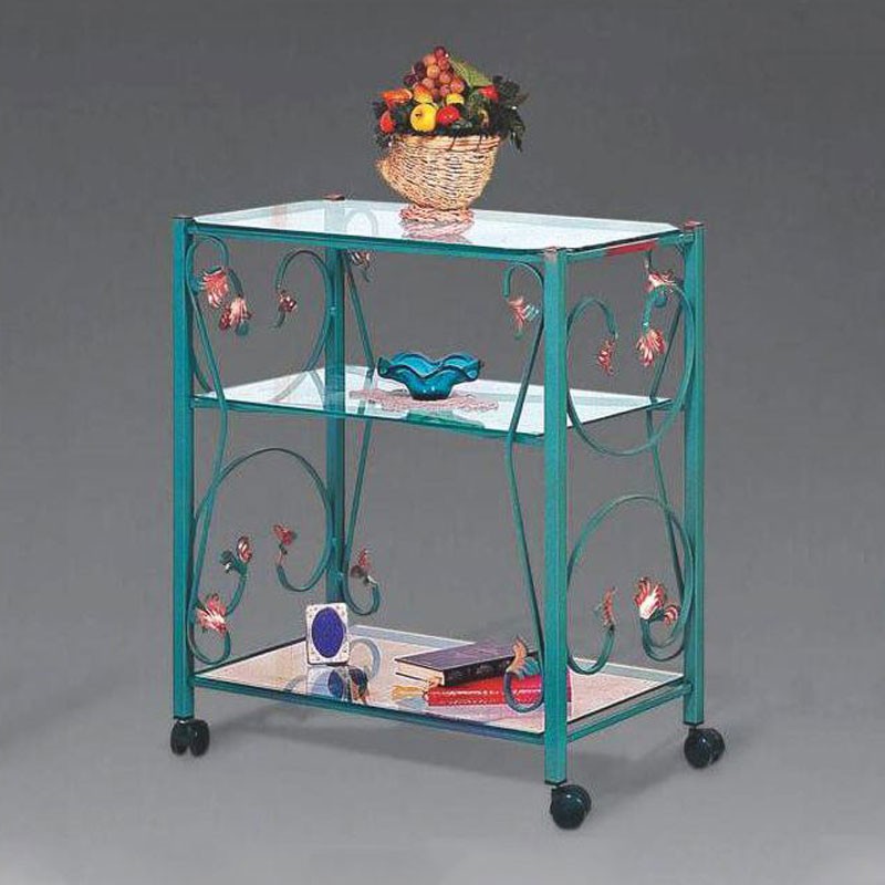 Carrello porta tv in ferro verde 56x45xh.80 cm