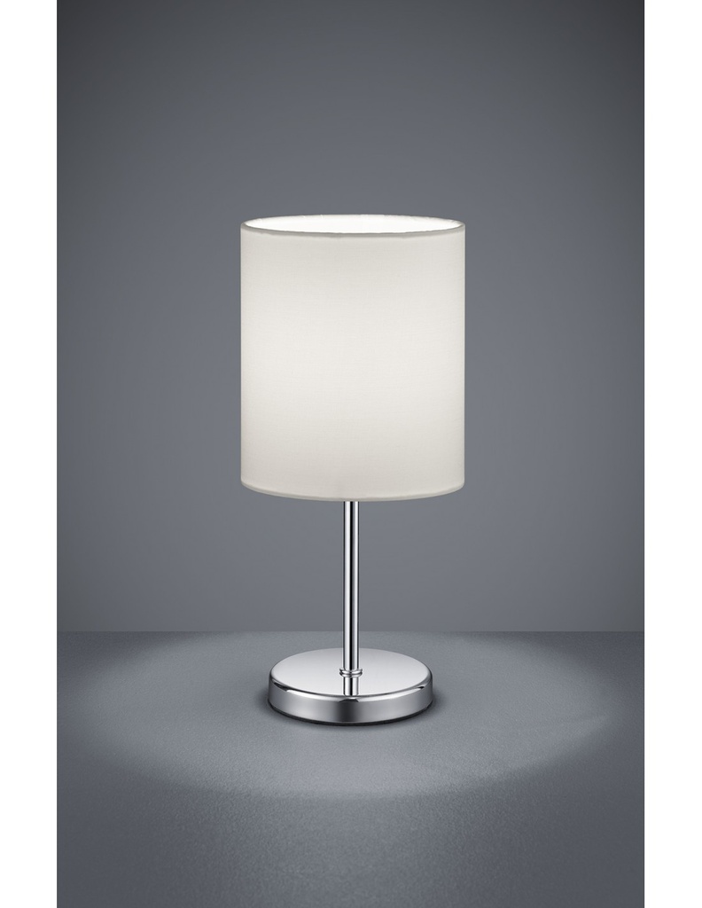 Lampada da Tavolo Jerry Cromo Paralume Bianco Ø13 cm