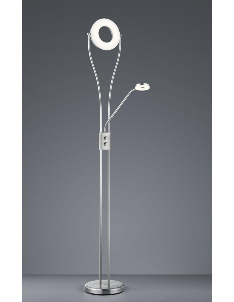 Piantana Led Rennes Nichel con Luce da Lettura Orientabile