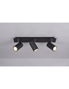 Plafoniera Orientabile Marley Nero Trio Lighting - Lampada da Soffitto Moderna con 3 Punti Luce Spot