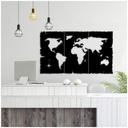 Quadro decorazione murale mappa nera 125x73 cm