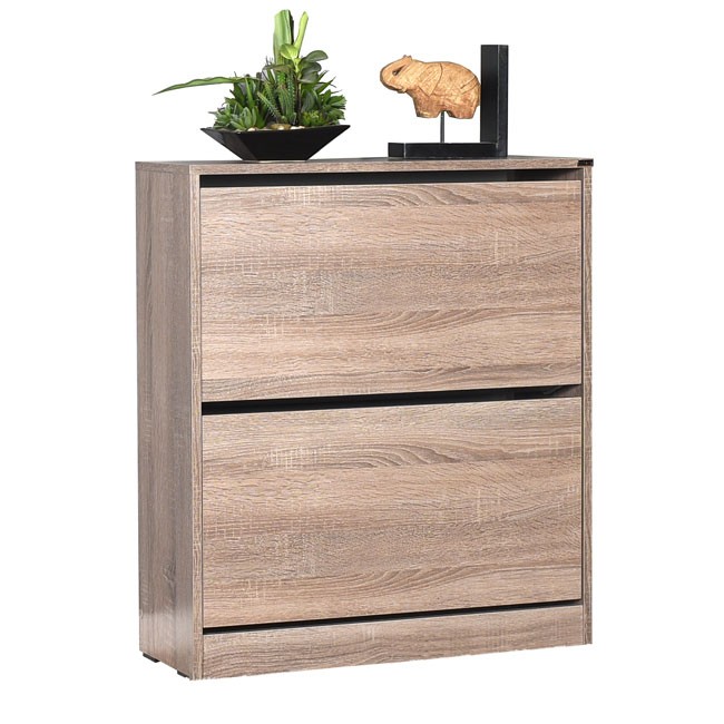 Scarpiera a ribalta colore quercia 73x26xh.84 cm