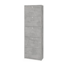 Scarpiera Slim Salvaspazio Cinque Ante Beton Cemento 63x29x H190 cm