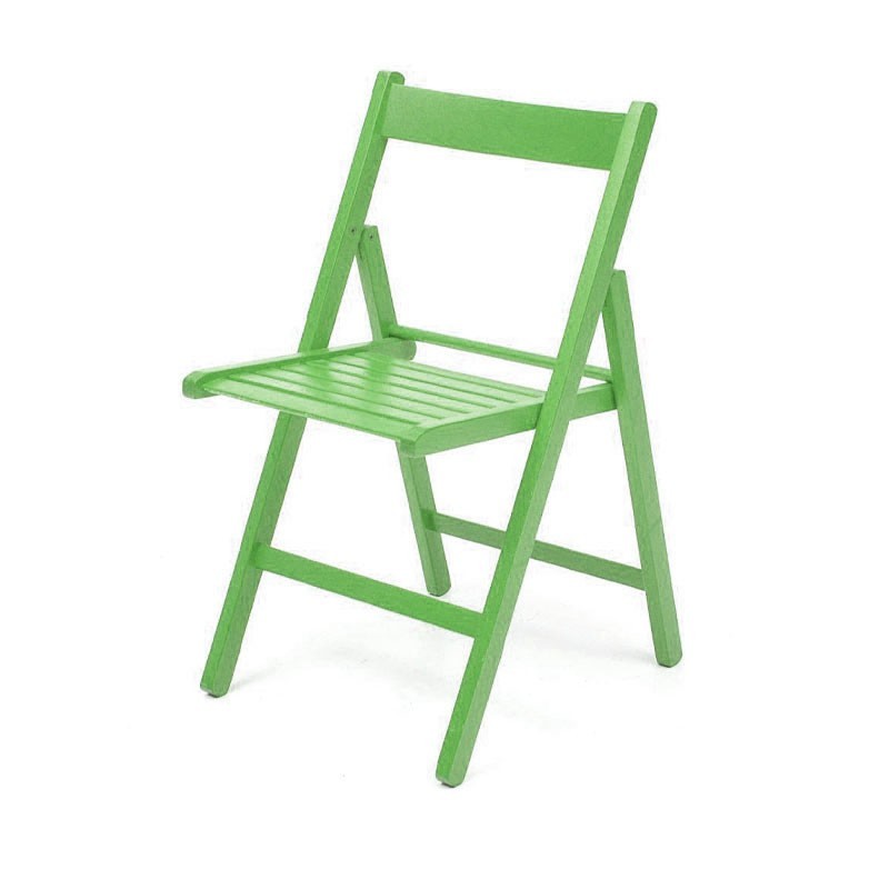 Sedia pieghevole in faggio di alta qualità colore verde 43x48xh.79 cm
