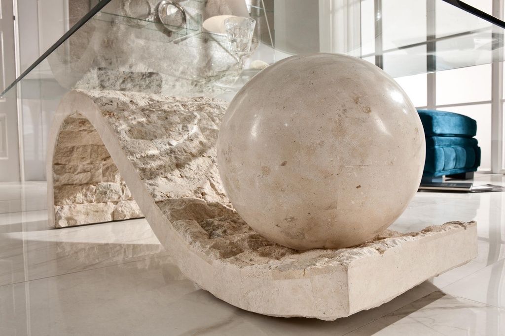 Tavolino Trasparente-Beige 70 cm x 120 cm H. 37 cm