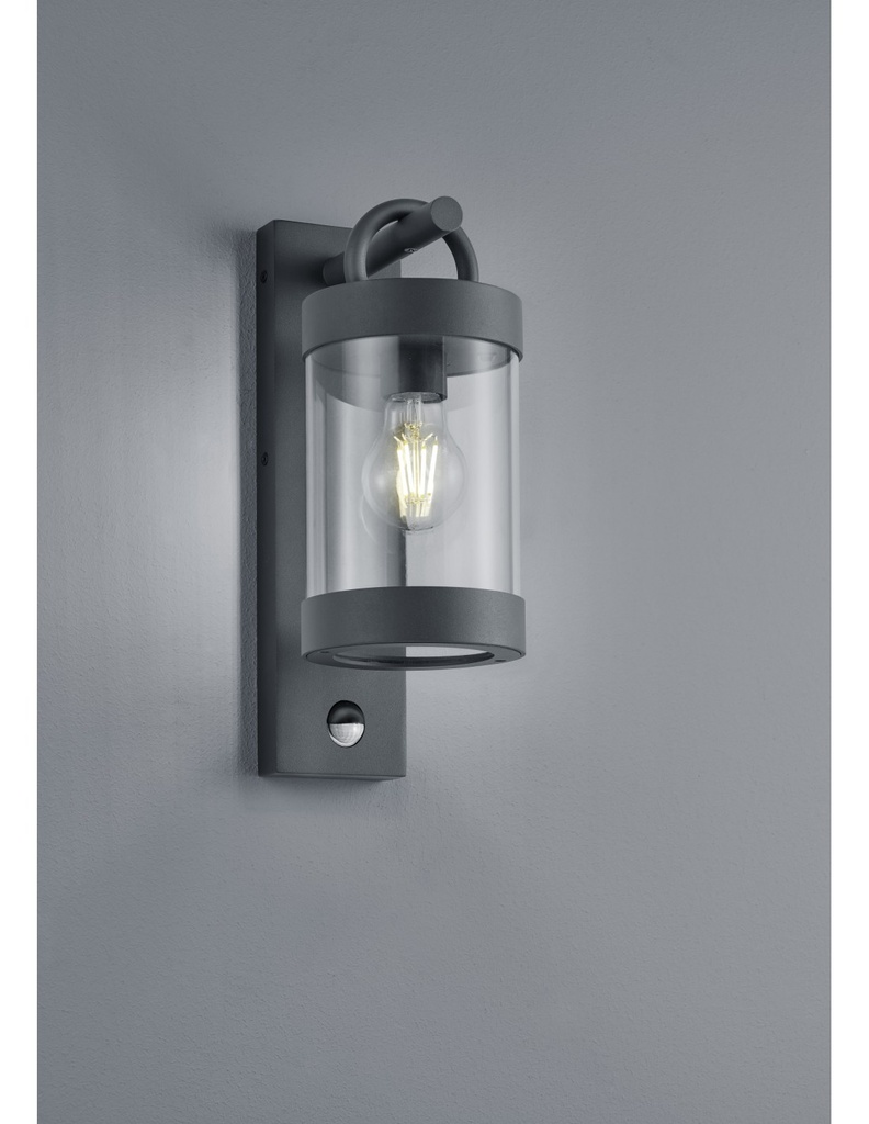 Applique Lanterna Sambesi Antracite Sensore Movimento IP44 Trio Lighting - Samnite