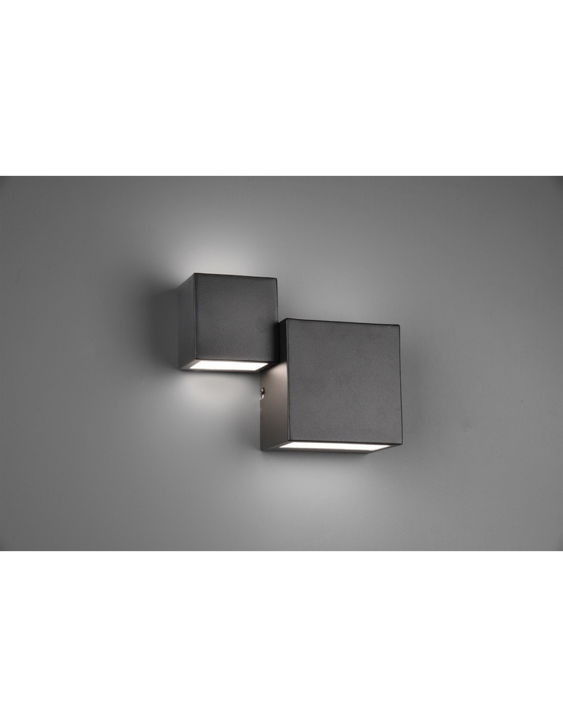 Applique Moderna Miguel Nero Doppia Emissione Led Trio Lighting - Samnite