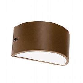 Applique in alluminio pressofuso con diffusore opalino - Altezza lampada: 145mm - Potenza massima: 60W corten - Samnite