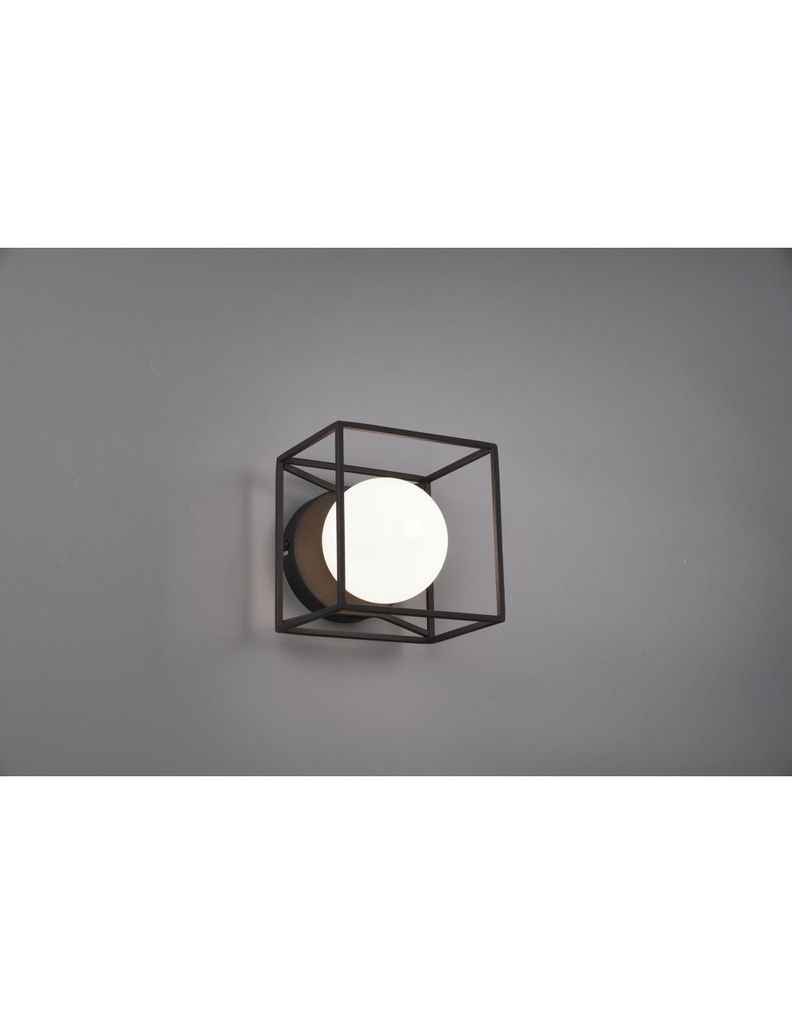 Applique-Plafoniera Gabbia 1xG9 Nero Opaco 14x14 cm Trio Lighting - Samnite