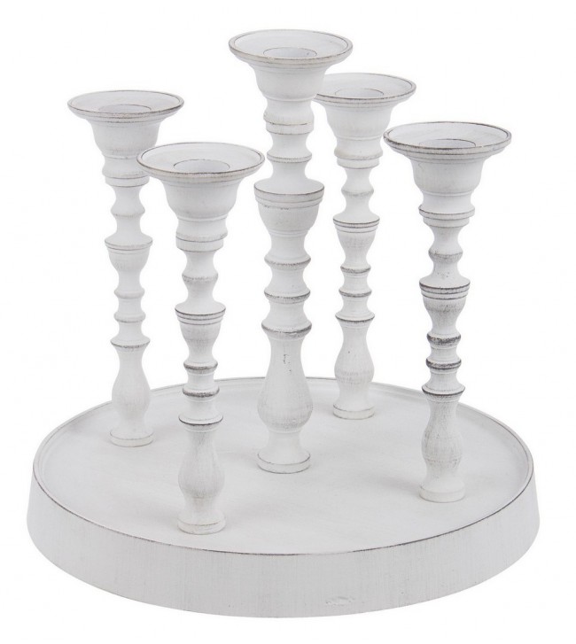 Candelabro Kylie 5F Bianco C-Base H22 - Samnite