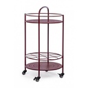 Carrello per bottiglie in acciaio Rosso Bordeaux - Samnite