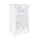 Comodino in MDF un anta un cassetto Bianco CHARLENE 40x32x h69,5 cm - Samnite
