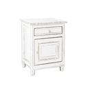Comodino legno bianco 1 anta 1 cassetto Colette cm 50 x 40 x 65 - Samnite