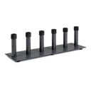 Display 6 posti porta ombrellone metallo grigio scuro cm 100 x 30 x 26 - Samnite