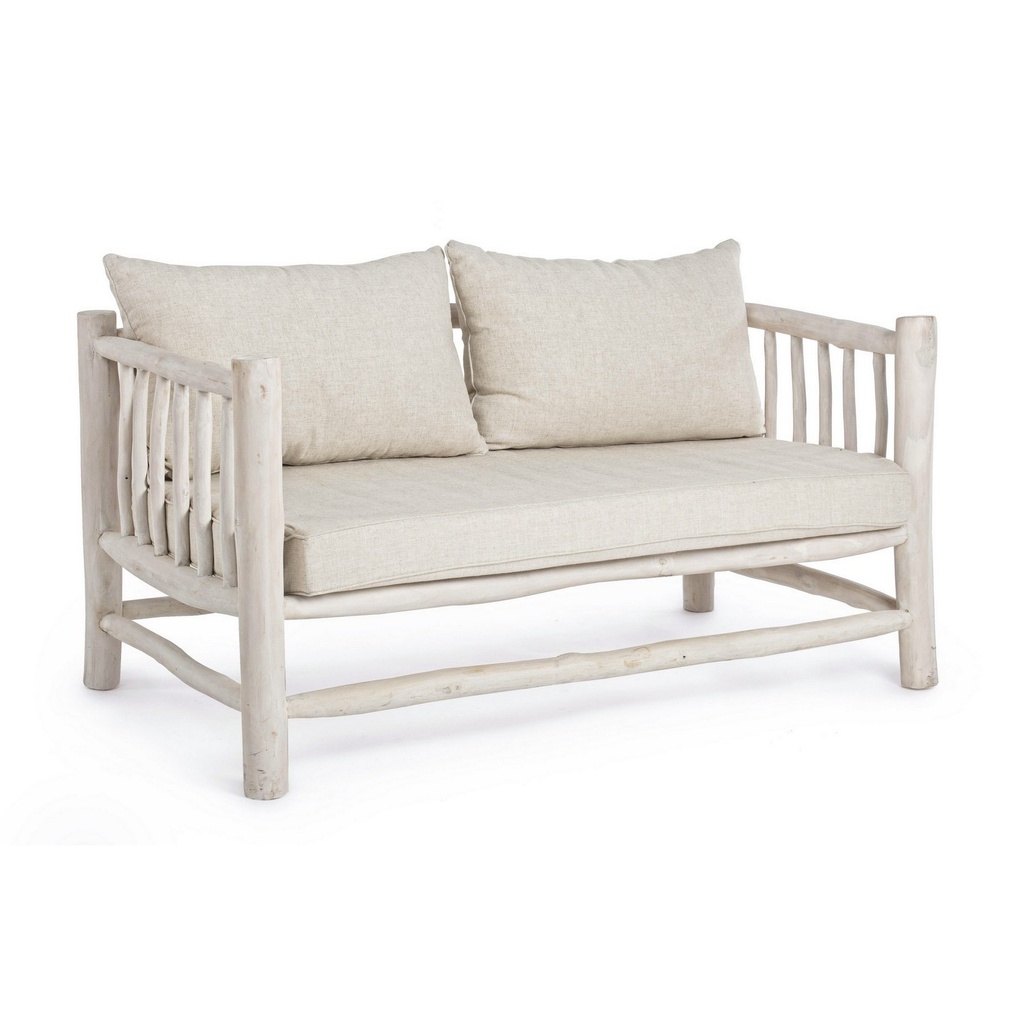 Divano con cuscini Sahel in legno teak - Samnite
