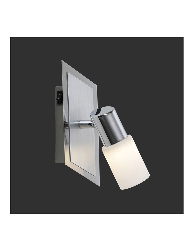 Faretto Clapton Spot Led Cromo E Vetro Bianco H20 cm Trio Lighting - Samnite