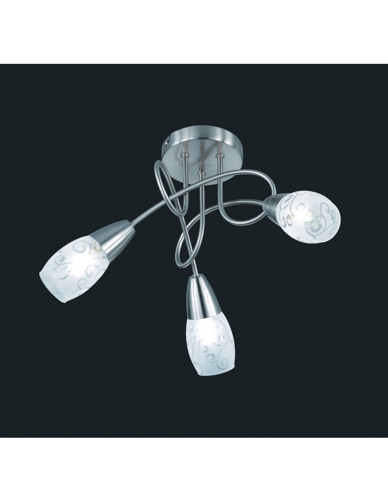 Faretto Colmar Nichel 3 Spot Led Vetro Satinato Ø47 cm Trio Lighting - Samnite