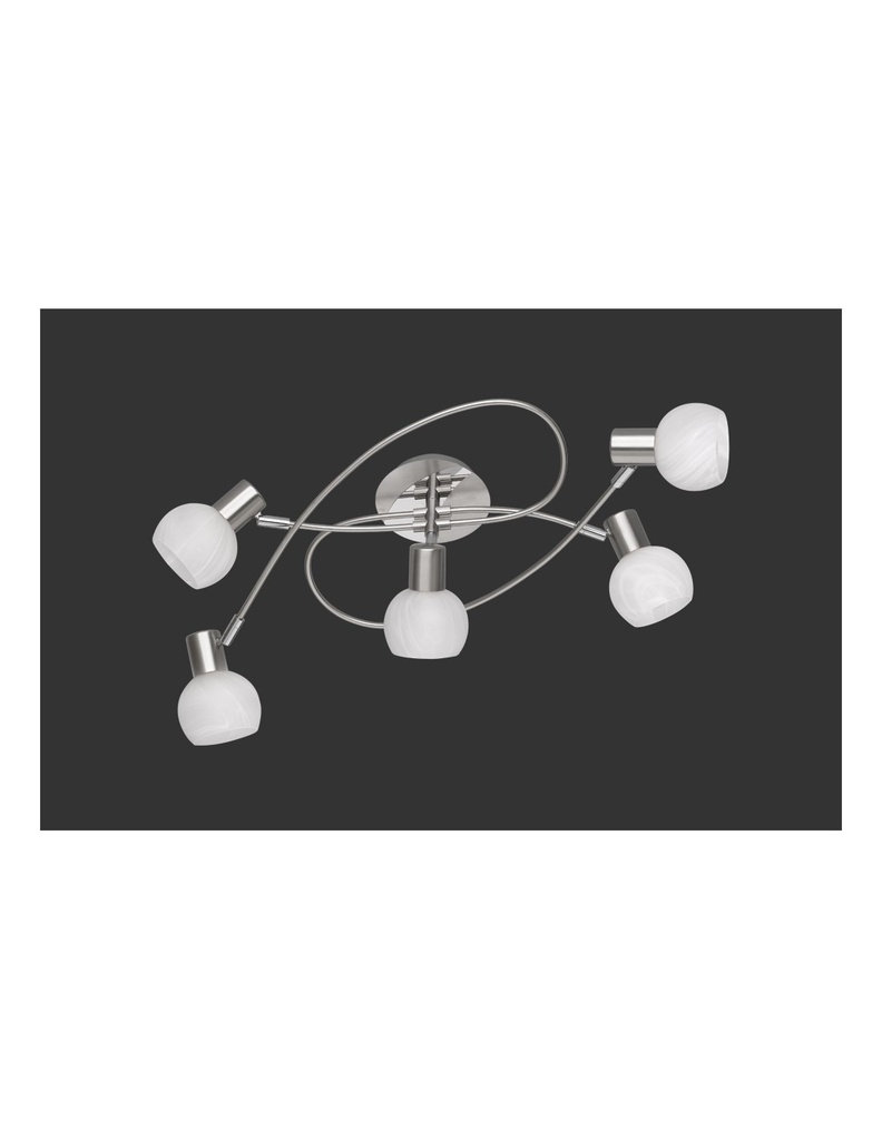 Faretto Da Soffitto Girandola 5 Led Antibes Nichel Trio Lighting - Samnite