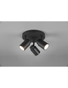 Faretto Rotondo 3 Spot Orientabili Metallo Nero Angelo Trio Lighting - Samnite