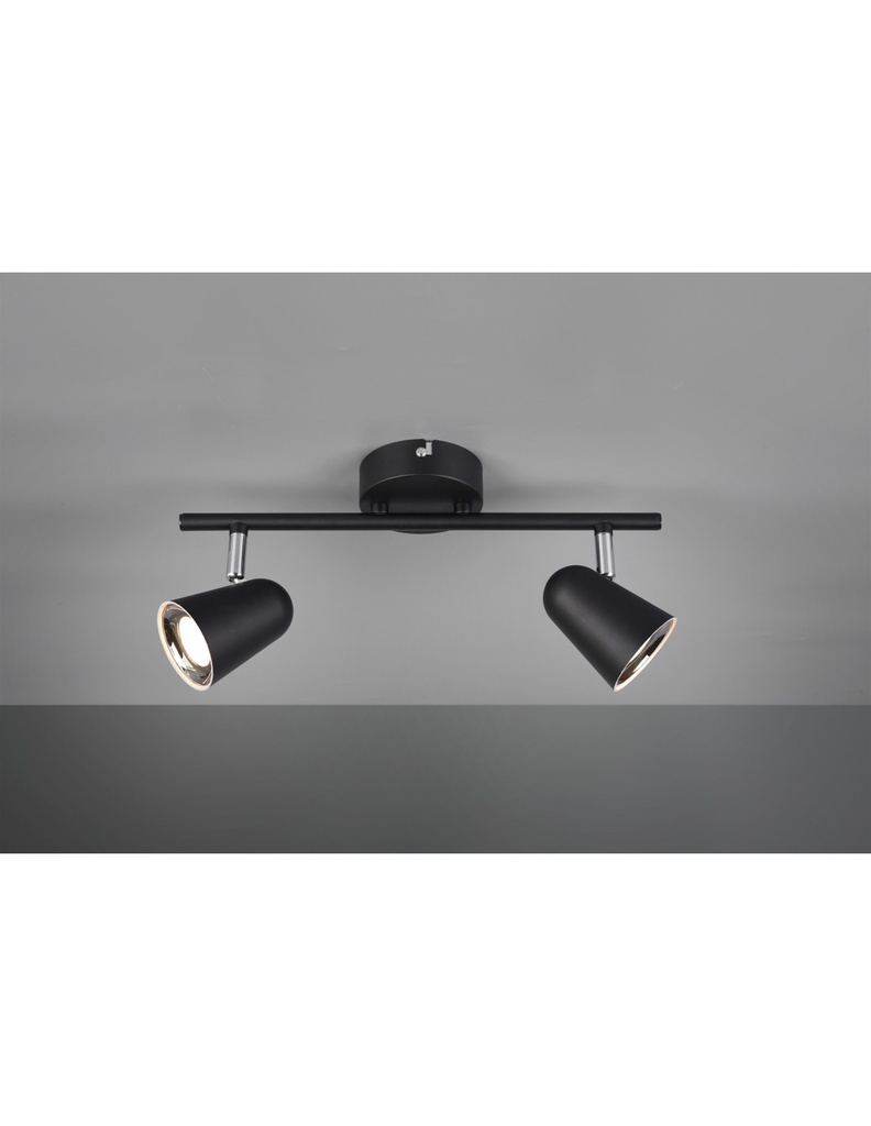 Faretto Toulouse Nero 2 Spot Led L34 cm Trio Lighting - Samnite