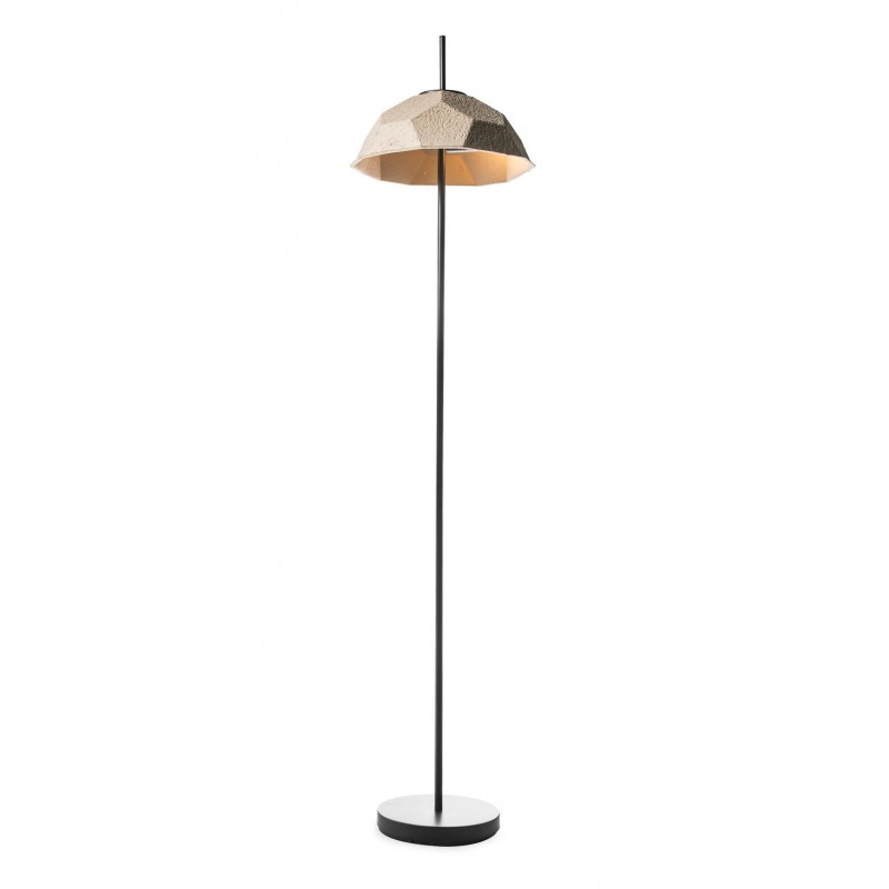 Floor lamp dove gray lampshade black base cm 3 160 h - Samnite