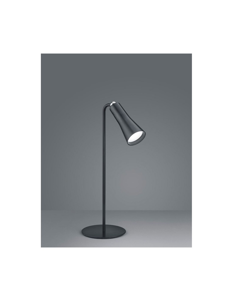 Lampada Scrivania Maxi Nero Componibile Led Touch Dimmer Con Batteria Trio Lighting - Samnite