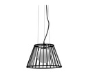 Lampada a sospesione in metallo con paralume nero D25/35xD20/35x120h cm - Samnite