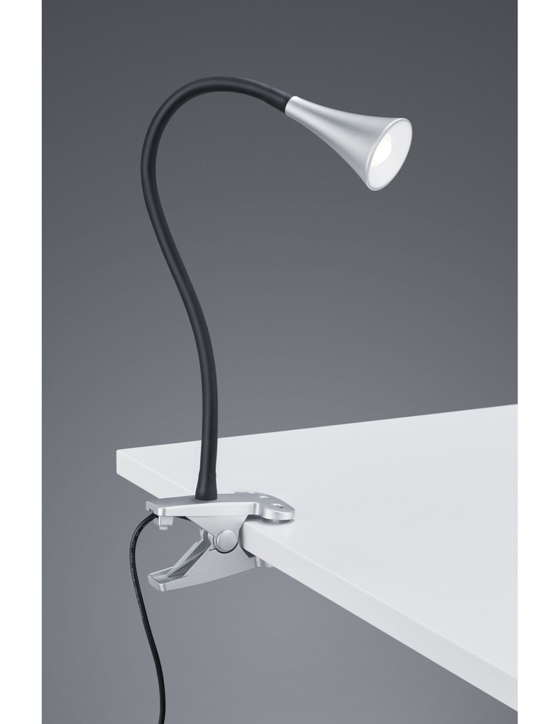 Lampada da Scrivania Led Viper Alluminio Con Pinza H35 cm Trio Lighting - Samnite