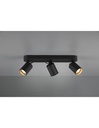 Lampada da Soffitto 3 Faretti Spot GU10 Orientabili Pago Nero Trio Lighting - Samnite