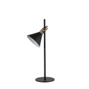 Lampada da tavolo in metallo e paralume nero opaco 18x18x55h cm - Samnite
