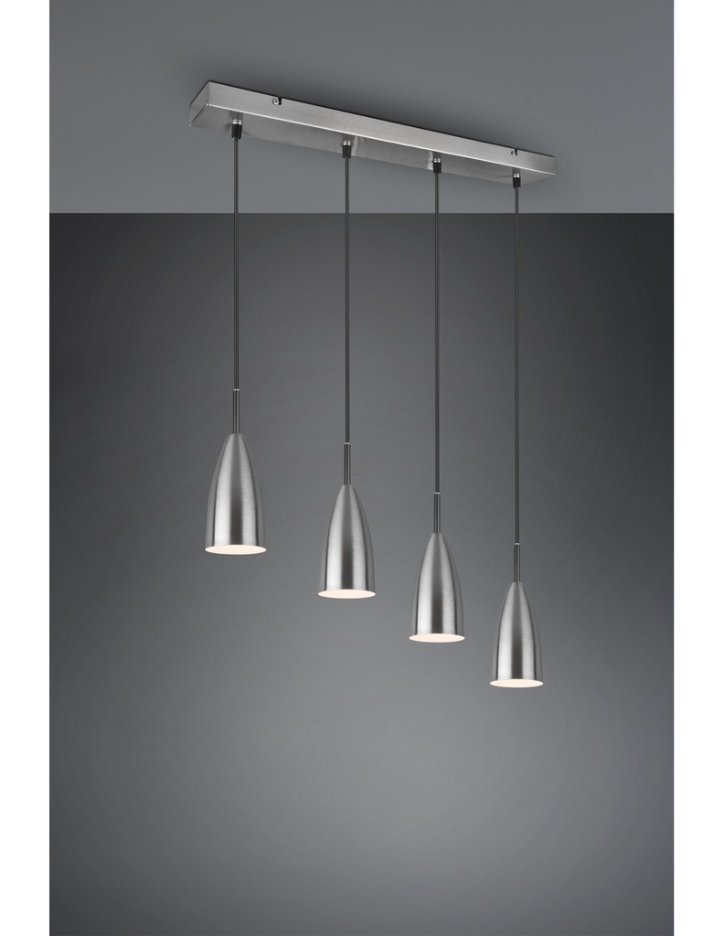 Lampadario Lineare Isola Farin 4 Luci Nichel Trio Lighting - Samnite