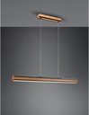 Lampadario Ufficio Doppia Emissione Vintage Legno E Metallo Nero Dimmer Deacon Trio Lighting - Samnite
