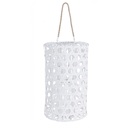 Lanterna esagono bianco in legno 60h cm - Samnite