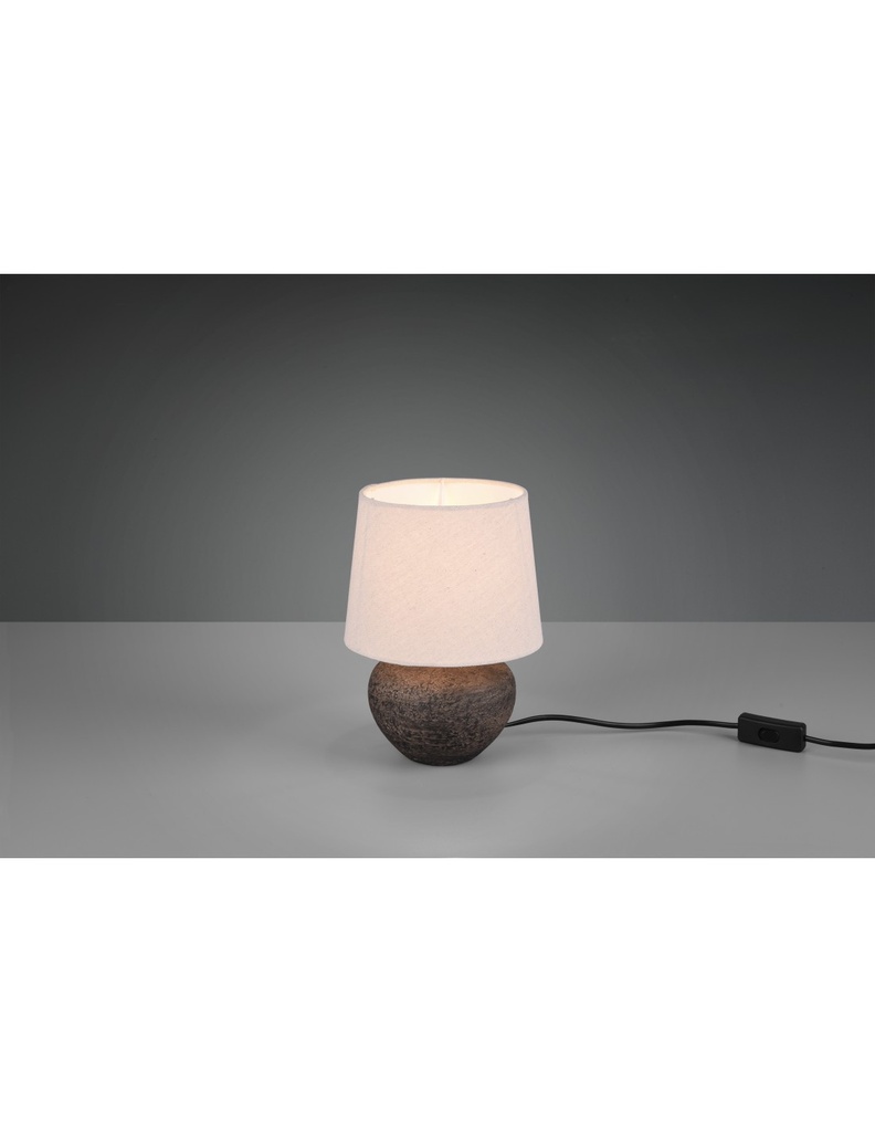 Lumetto Ceramica Marrone Paralume Beige Lou Trio Lighting - Samnite