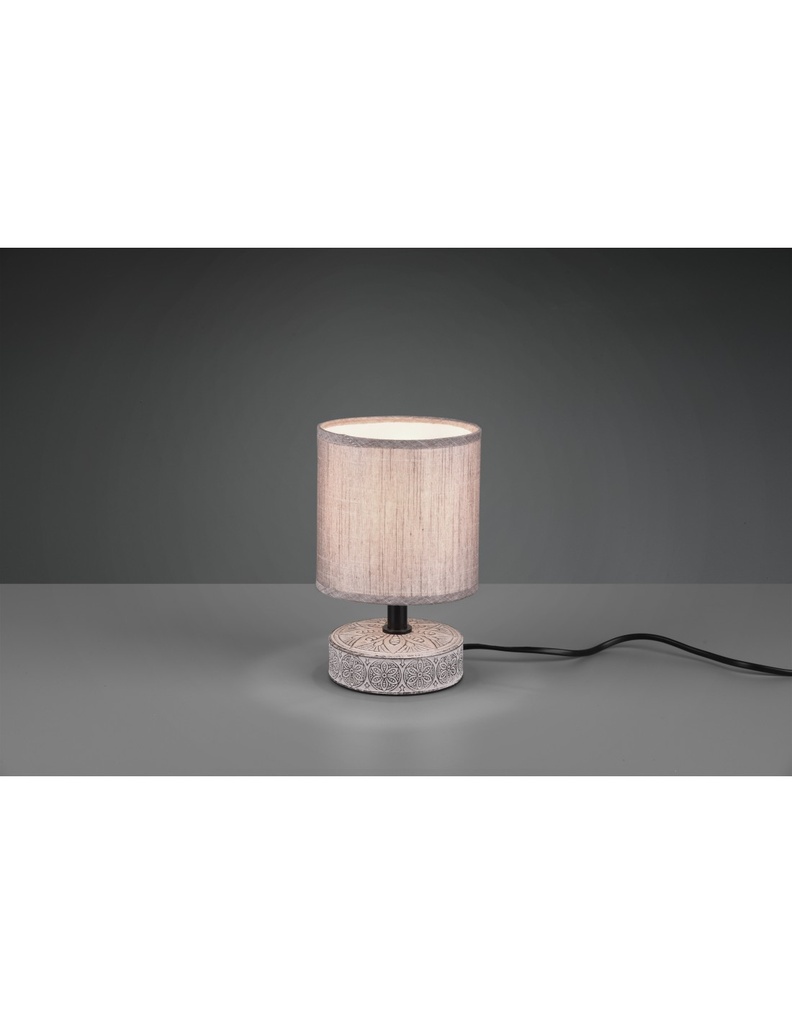 Lumetto Marrone Moderno Base Ceramica con Paralume Tessuto Marie Trio Lighting - Samnite