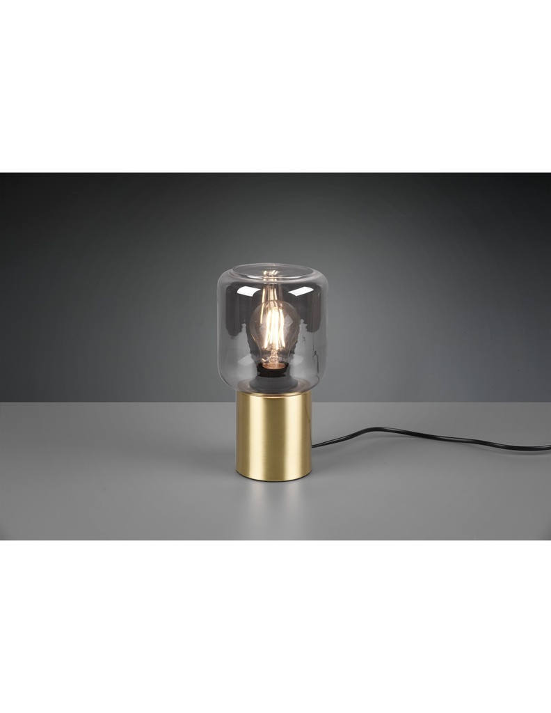 Lumetto Moderno Base Ottone e Paralume Vetro Fumé Trio Lighting - Samnite