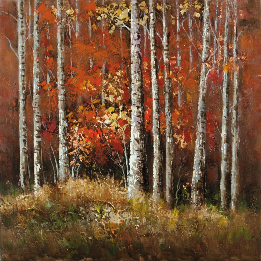 Olio su tela multicolor e telaio in legno 100x100 cm - Samnite