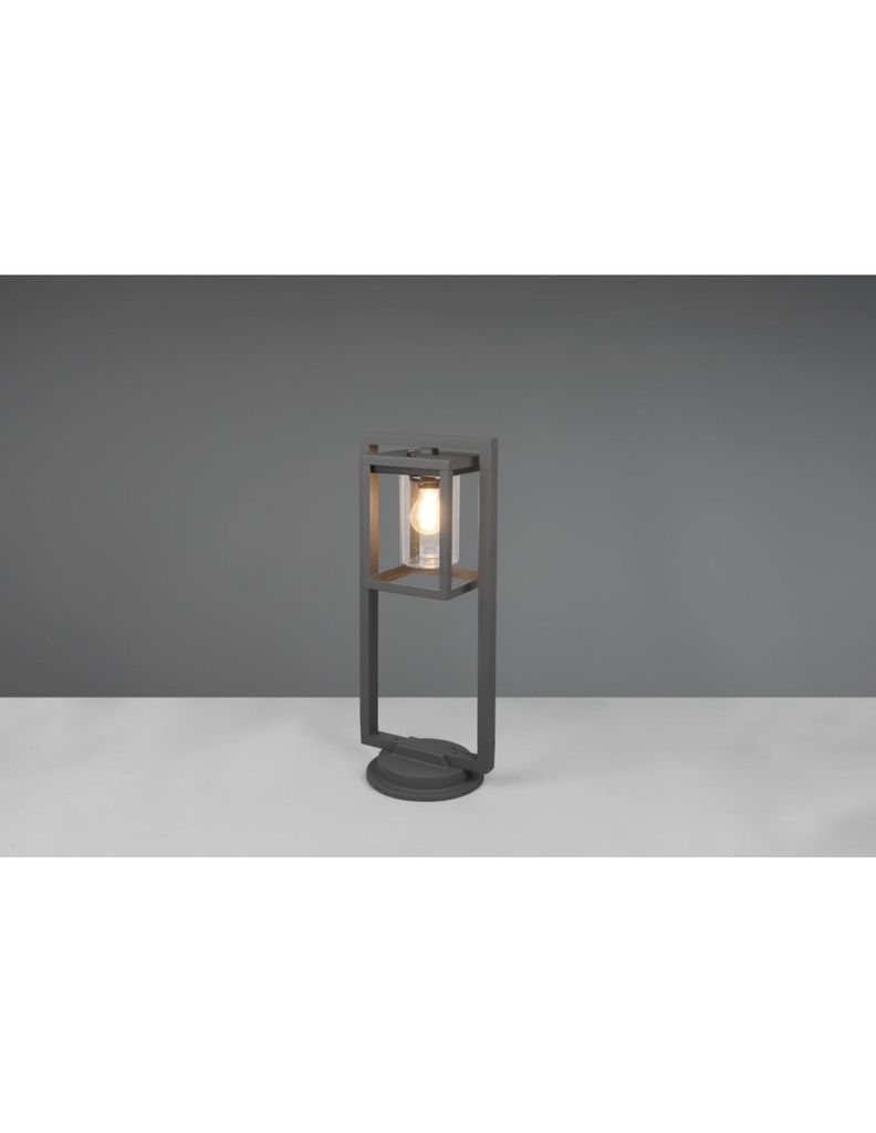 Paletto Lanterna Cilindro Vetro Lunga Antracite IP44 Sensore Crepuscolare Trio Lighting - Samnite