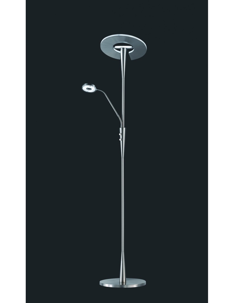 Piantana Led Con Luce Spot da Lettura Dimmerabile Quebec Nichel Trio Lighting - Samnite