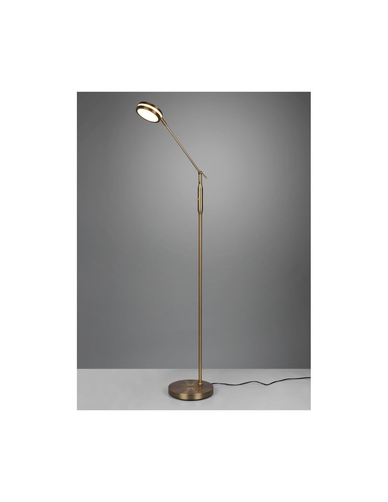 Piantana Touch Led Disco Orientabile Franklin Ottone Invecchiato Trio Lighting - Samnite