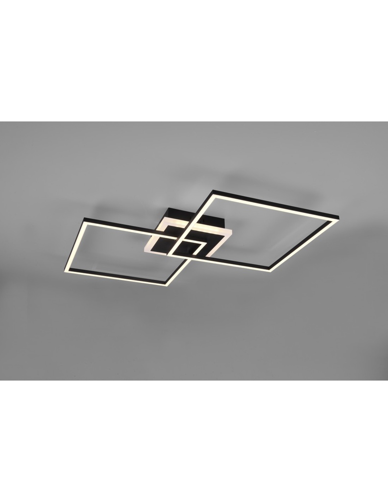Plafoniera Arribo Quadrati Nero Led Dimmerabile Rgbw Trio Lighting - Samnite