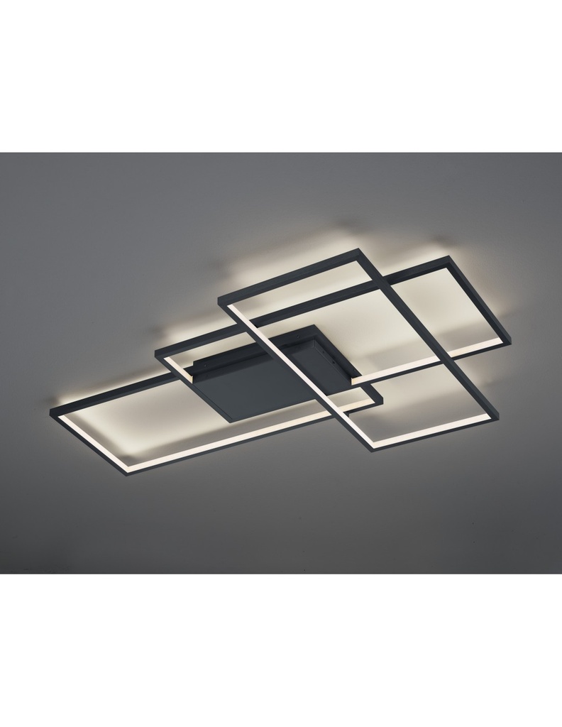 Plafoniera Led Thiago 3 Rettangoli L114 cm Antracite Trio Lighting - Samnite